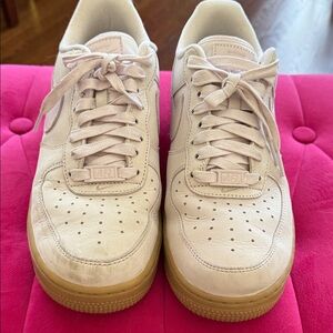 Nike Air Force Light Pink/Rose Athletic Shoes with Gum Sole